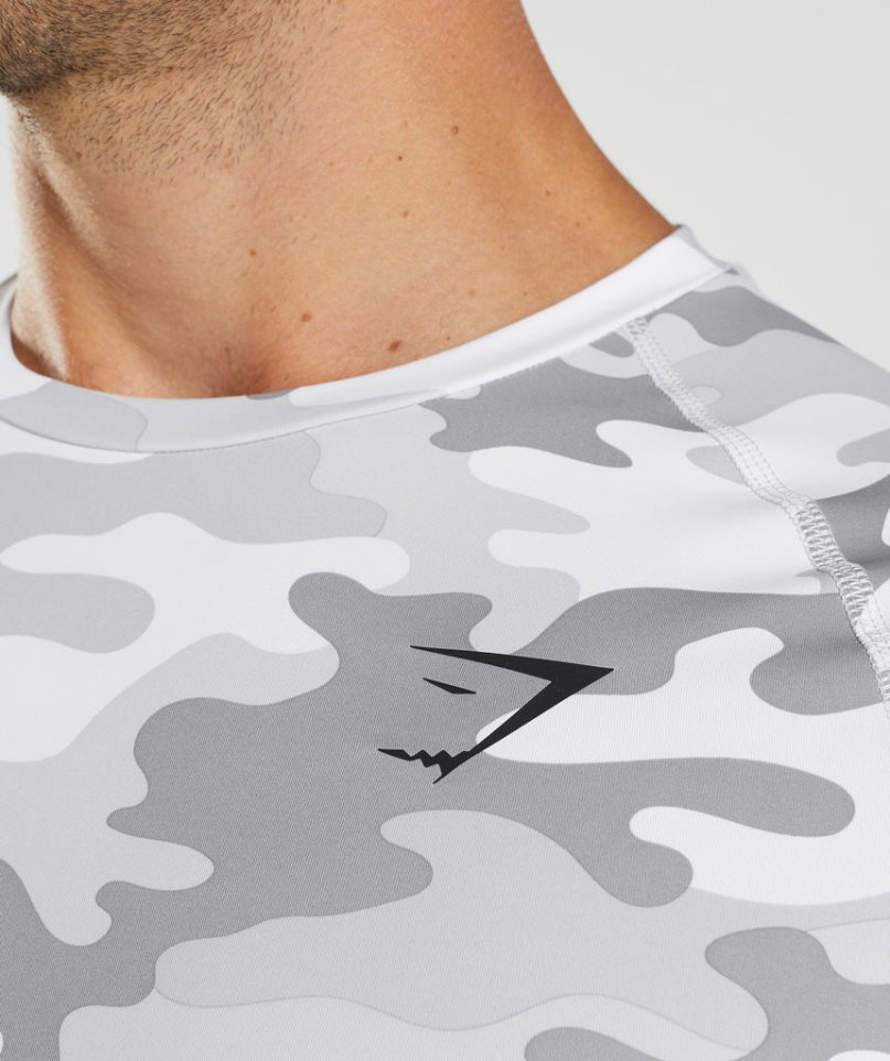 Men's Gymshark Element Baselayer Long Sleeve Top T-Shirts Camo | NZ 3ABYCT